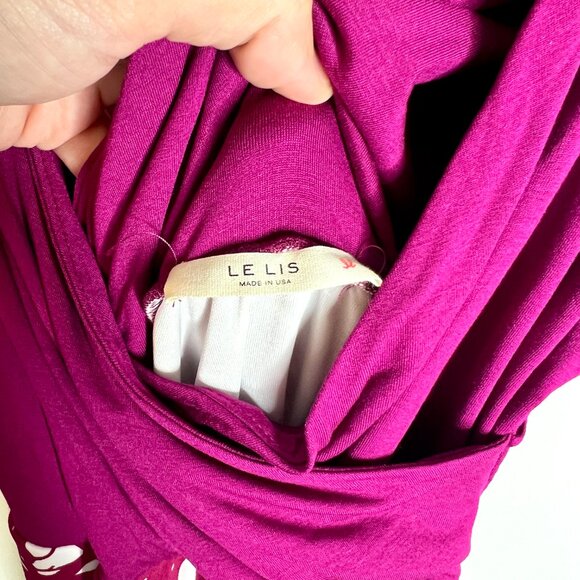 Le Lis Stitch Fix Purple Floral Faux Wrap Maxi Dress Fall Florals NWT V-Neck XL - Picture 5 of 6